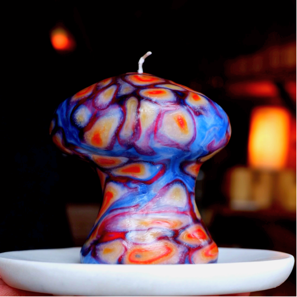 Mushroom Glass Candle