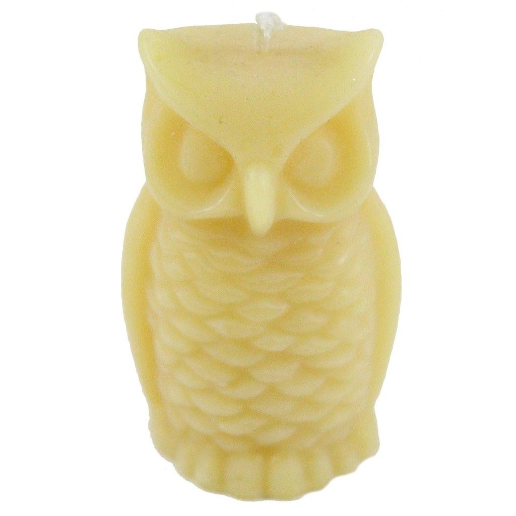 Mini owl beeswax candle - bulk 10, 20, 30