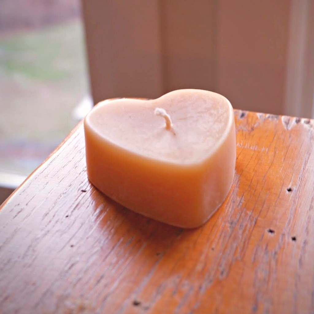 Heart-Shaped Wax Candle
